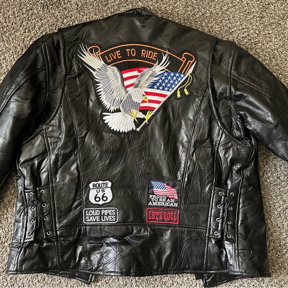 Men’s Leather Biker Jacket - Picture 6 of 8